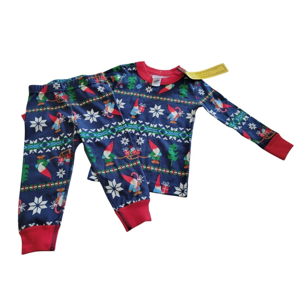 NWT Hanna Andersson Gnome Sweet Gnome Long John Pajamas size 2T Christmas Cotton